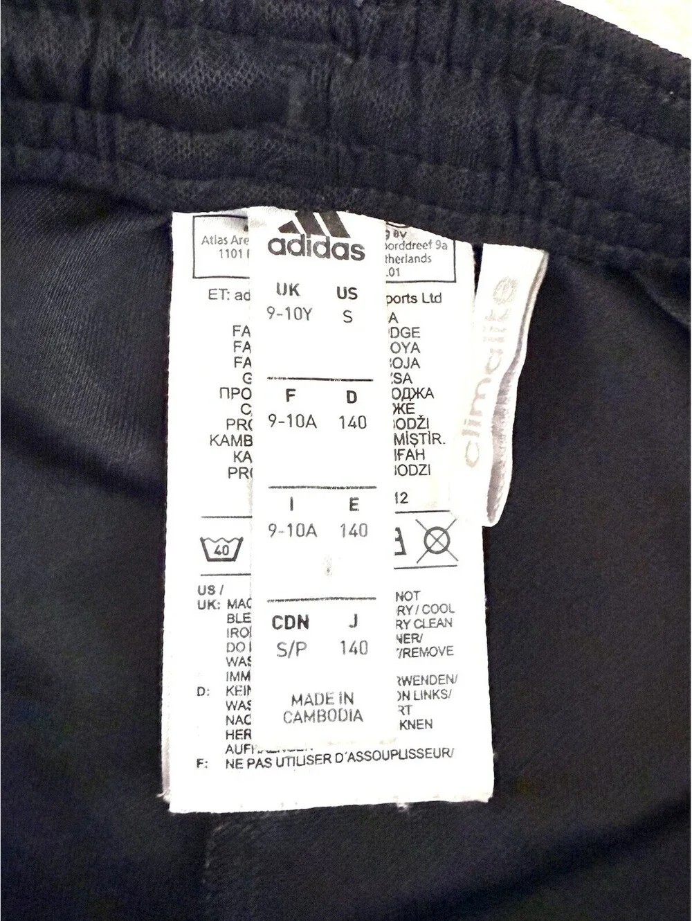 Adidas Youth Black Athletic Shorts Boys Girls Size S 140 Climalite Soccer